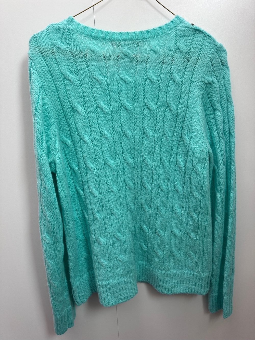 Lilly Pulitzer Aqua Cable Knit Jewel-Neck Sweater - Picture 4 of 5